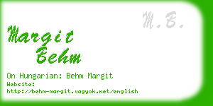 margit behm business card